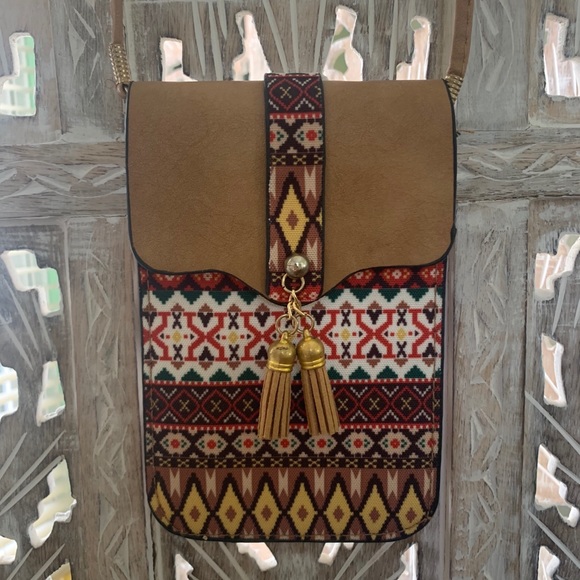 Handbags - Geometric Print Mini Cross Body Bag